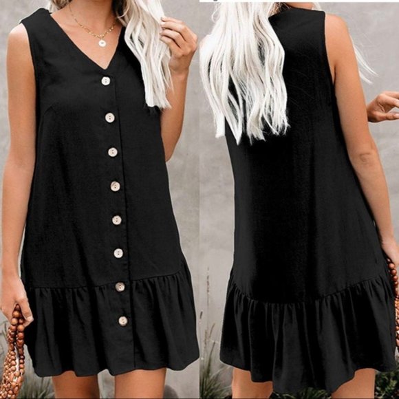 Infinity Raine Dresses & Skirts - LAST ONE! WHAT A DOLL BUTTON DOWN DRESS- BLACK